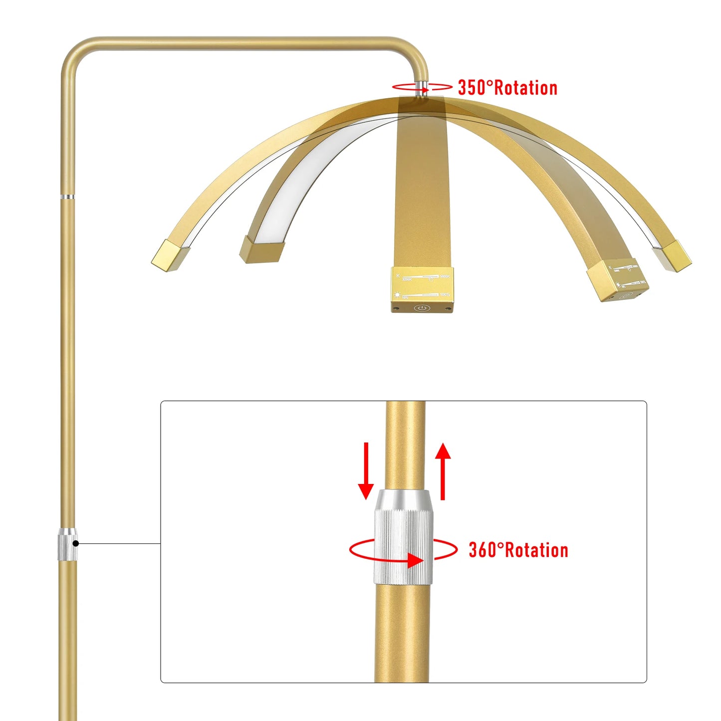 Lampe Demi-lune Or Brillant